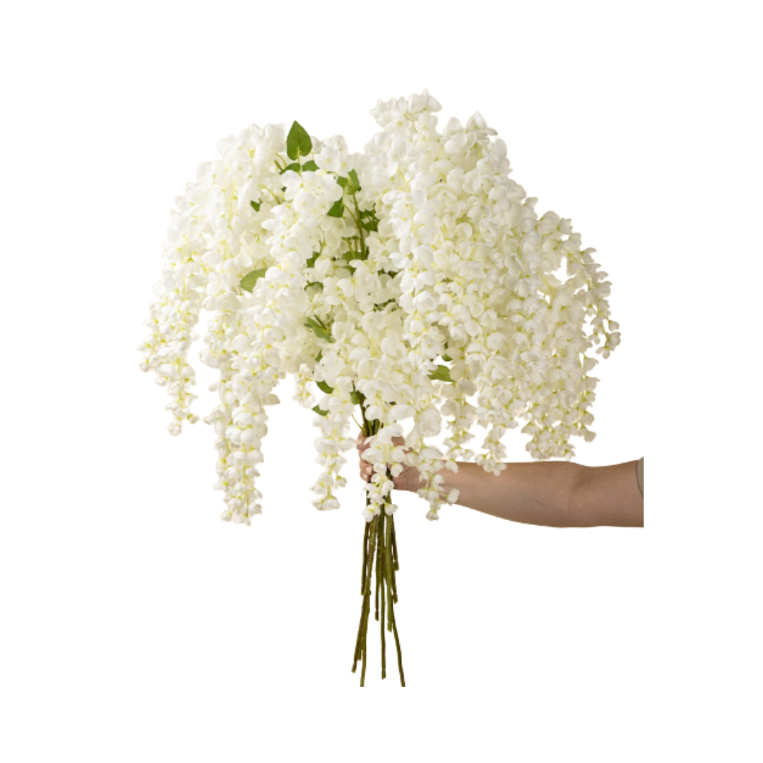 White Wisteria Faux Stem
