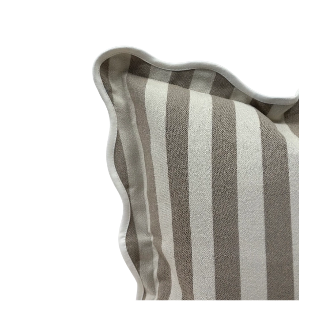 Chloe Thick Striped Scalloped Edge Pillow