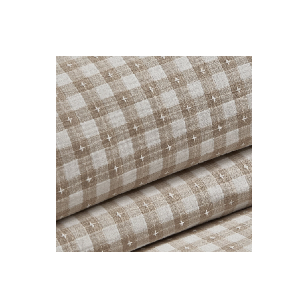 Camden Gingham Stitch Taupe Duvet Set