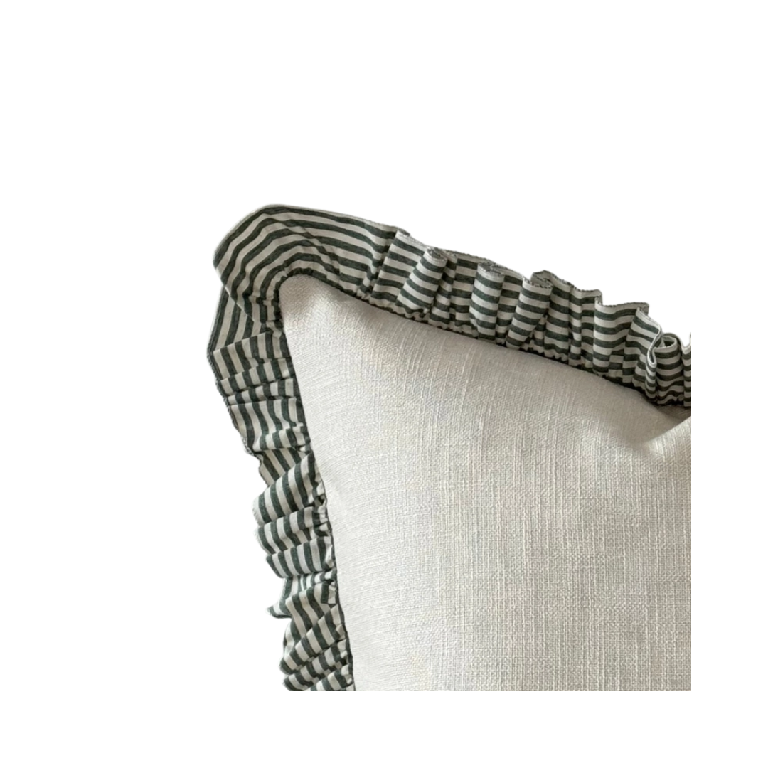 Bella Stripe Ruffle Pillow