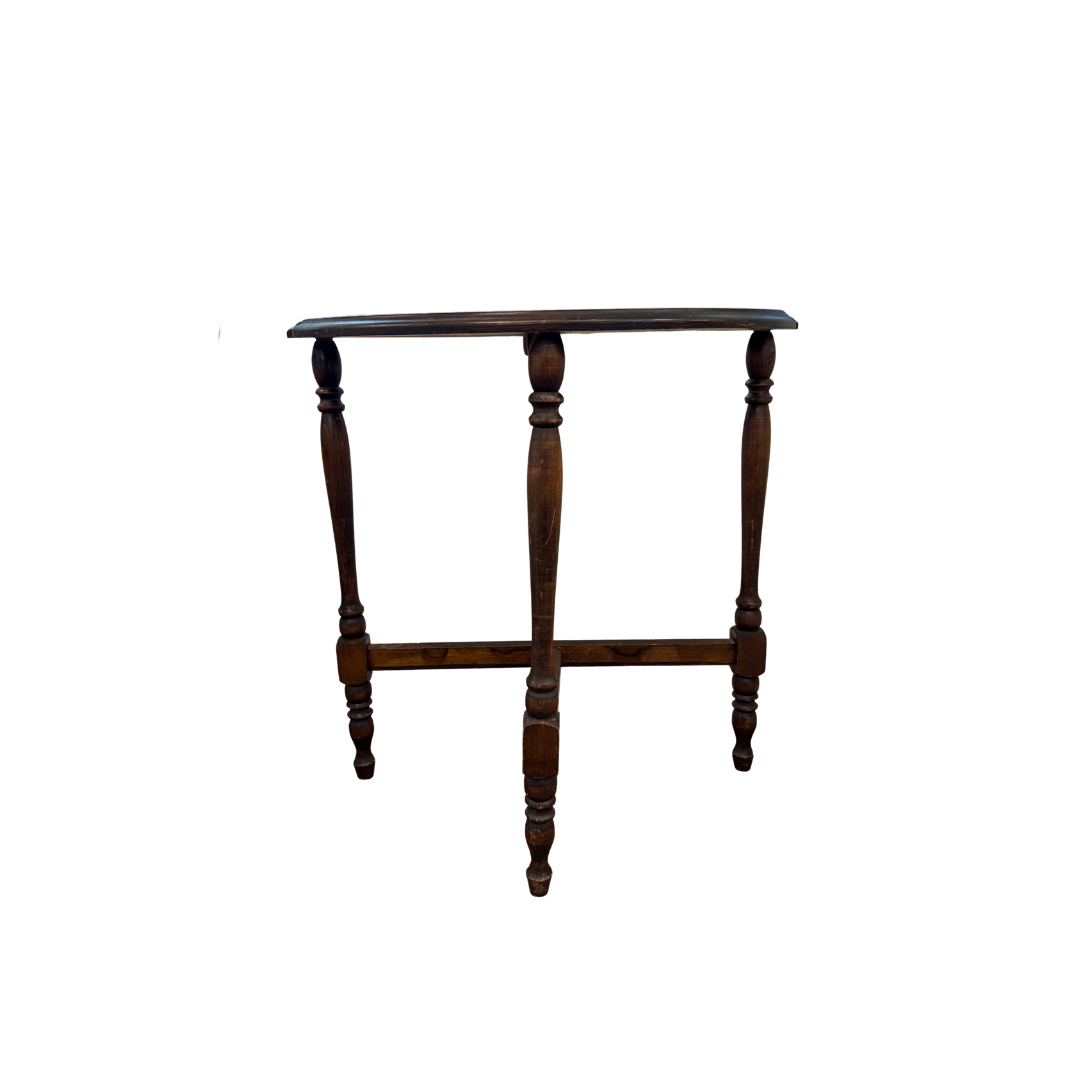 Found Half Moon Bobbin Leg Table