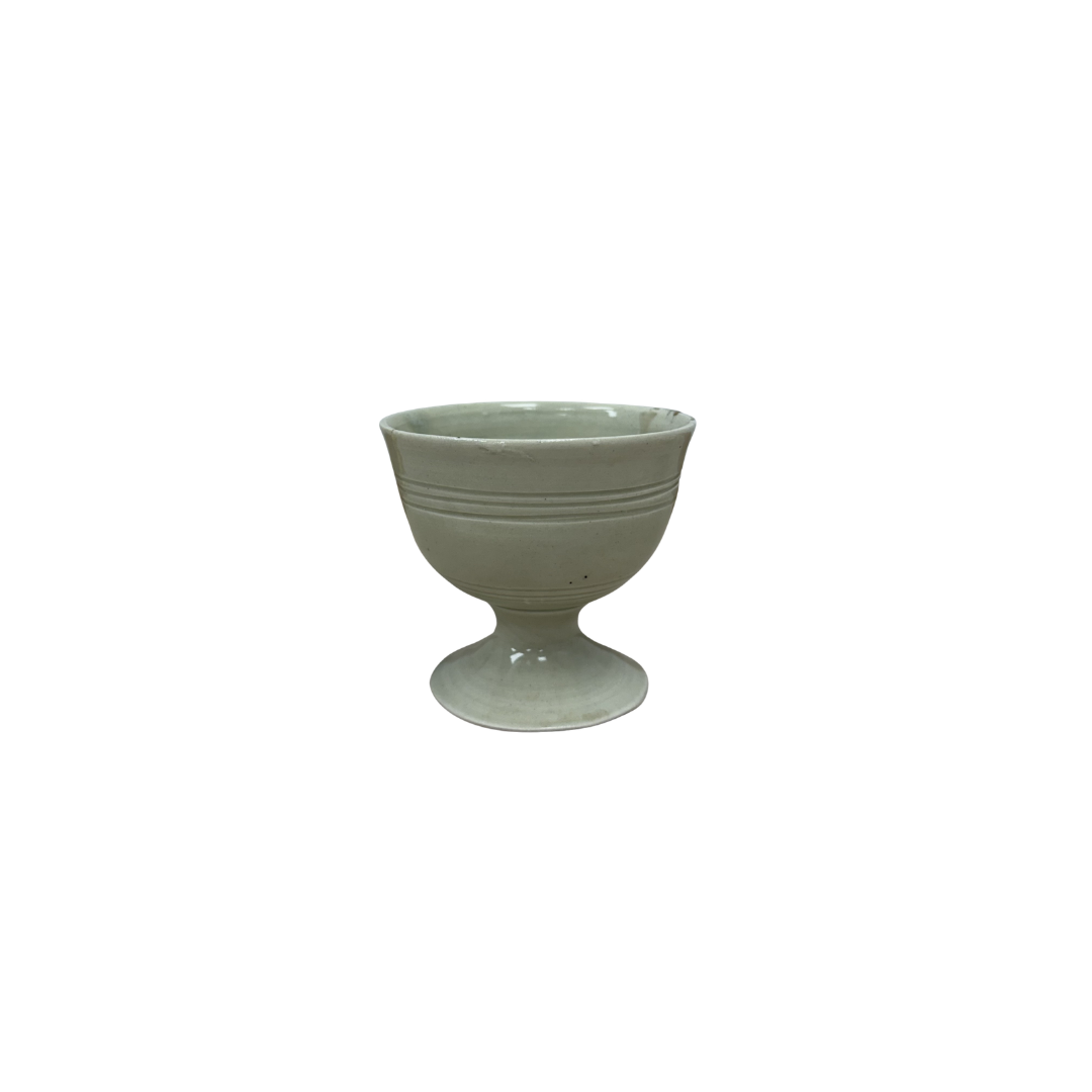 Found Green Pedestal Bowl