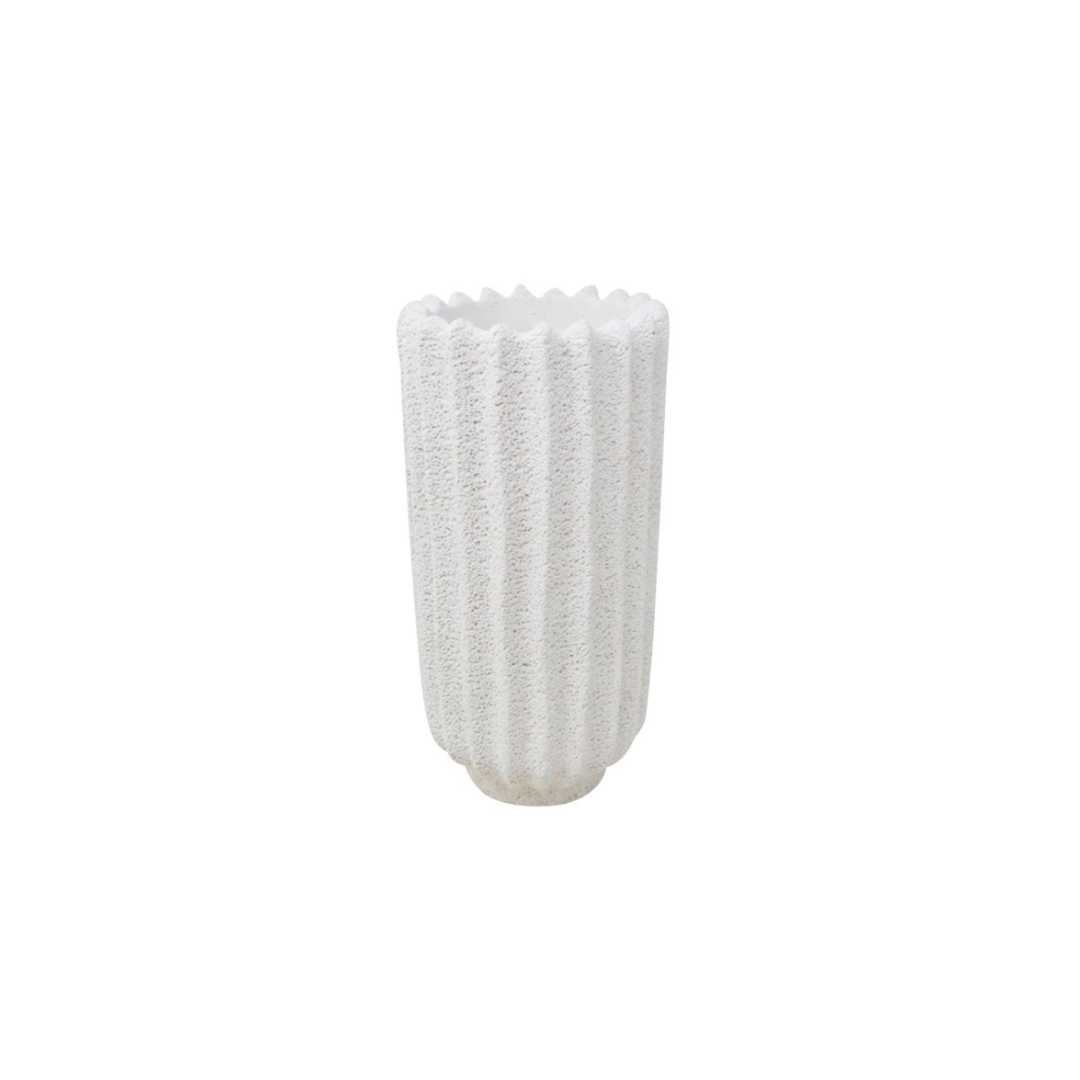 White Fluted Vase