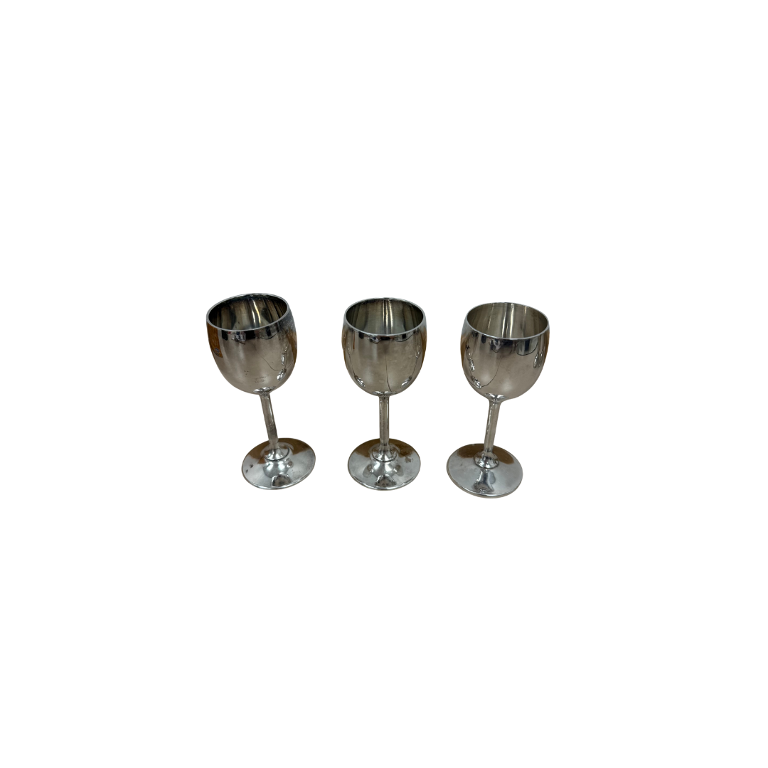 Found Viking Plate EP Brass Mini Goblets