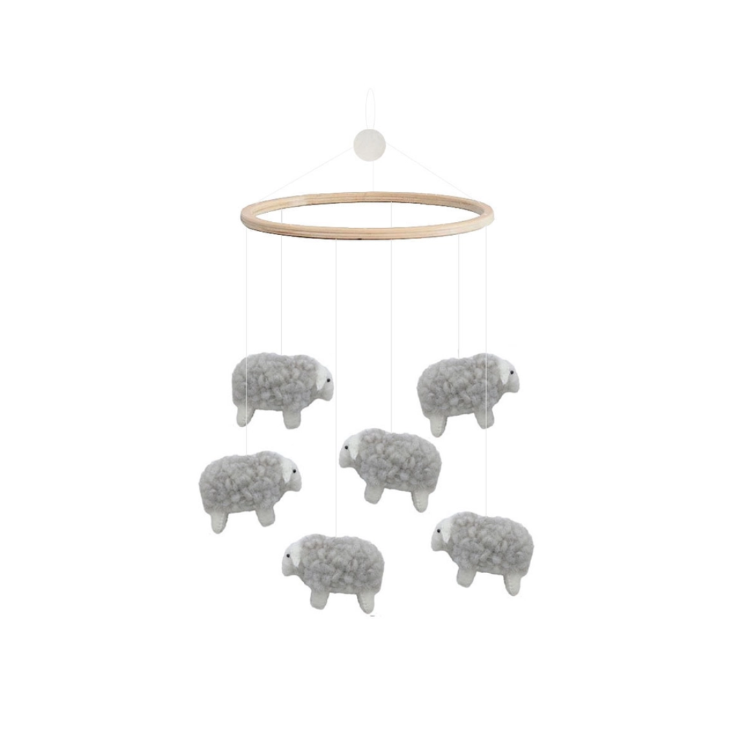 Sheep Felted Baby Mobile