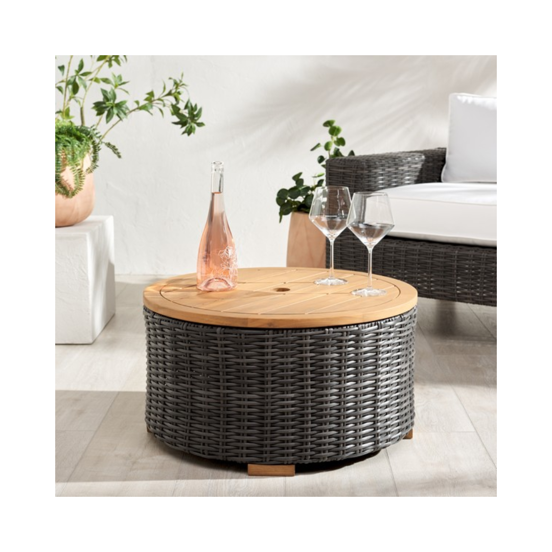 Anguilla Wicker Storage Outdoor Coffee Table