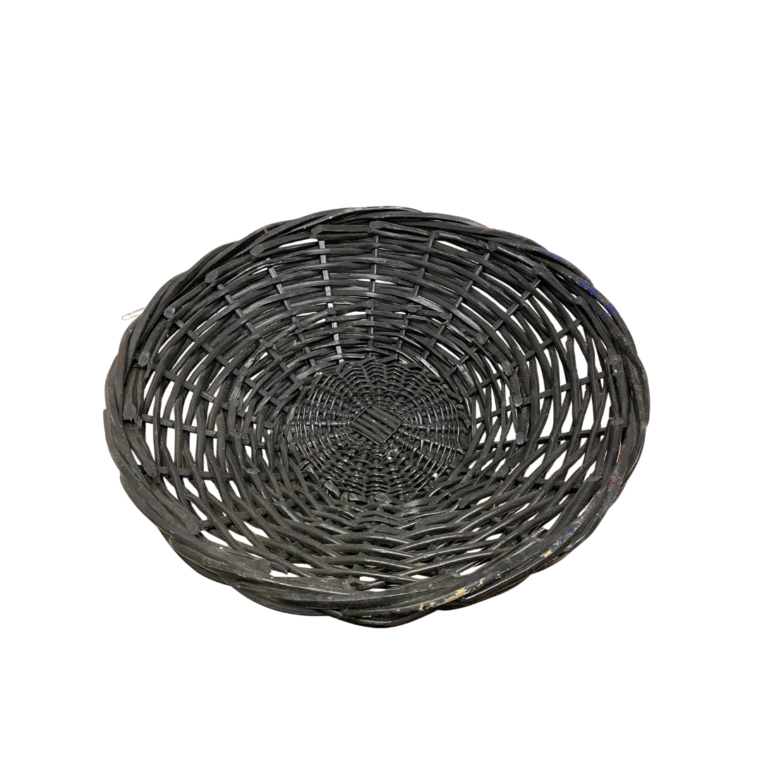 Found  Black Woven Wicker Basket