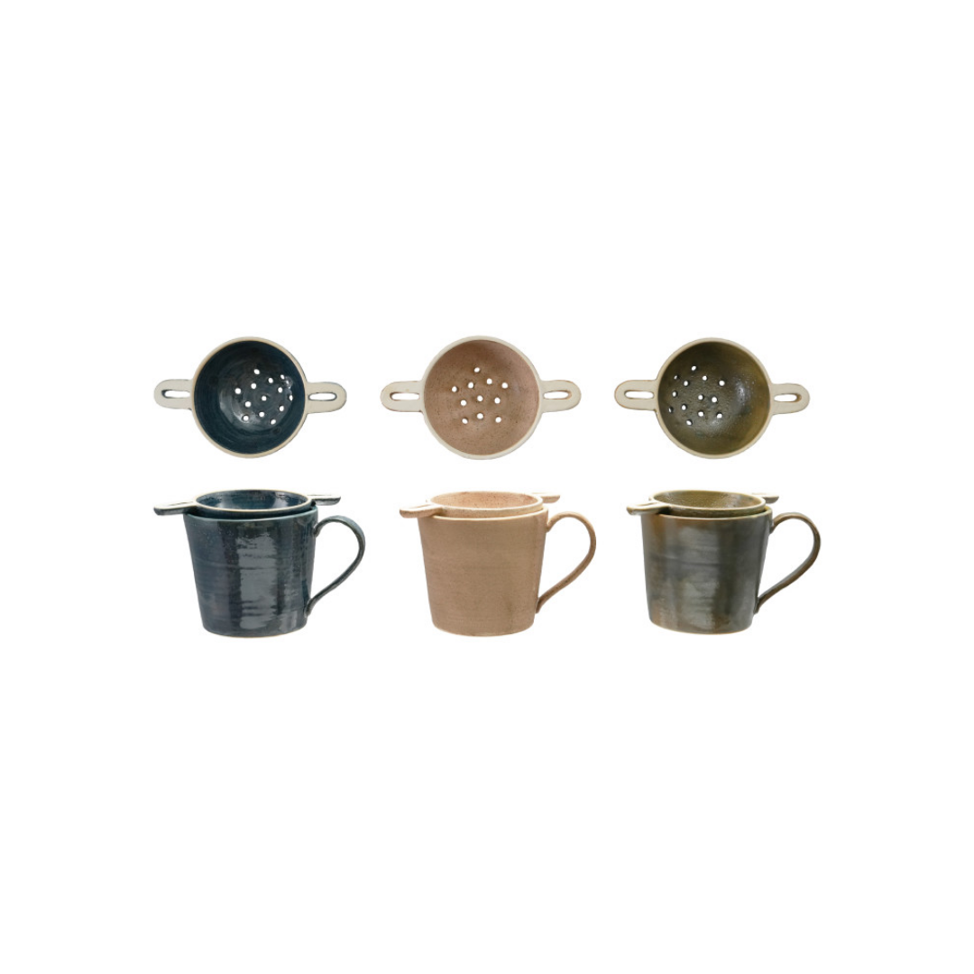 Stoneware Mug with Strainer