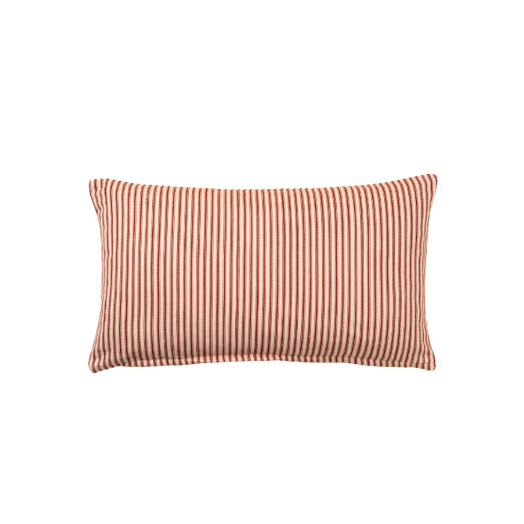 Red Ticking Lumbar Pillow
