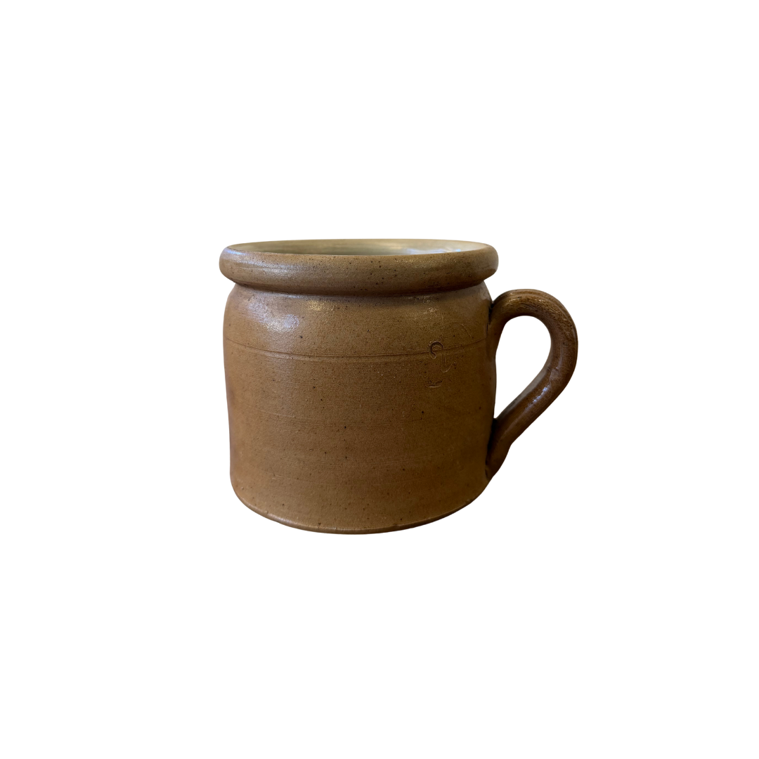 Found Beige Handled English Crock