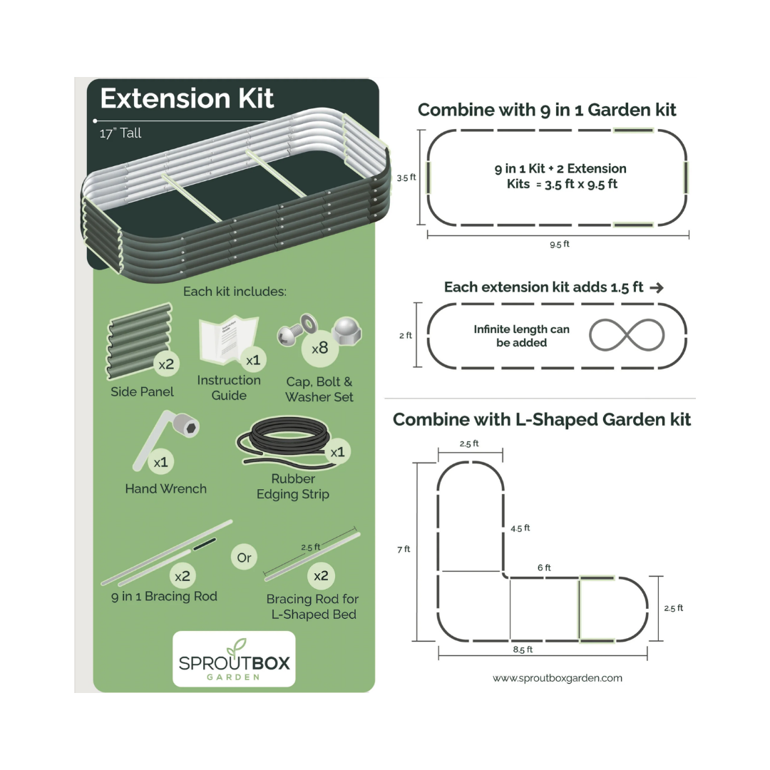 Sproutbox 17&quot; Tall Garden Box Extension Kit