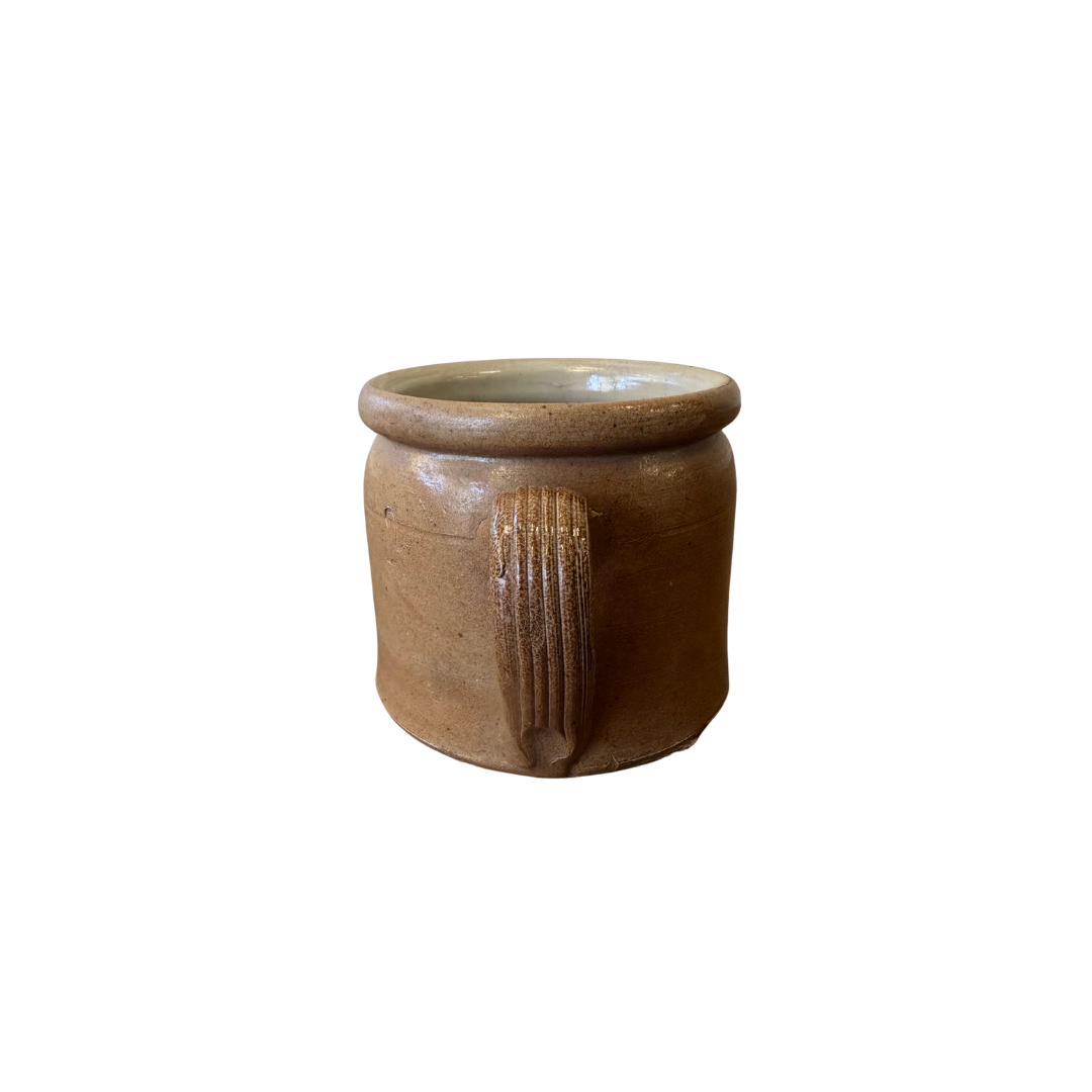 Found Beige Handled English Crock