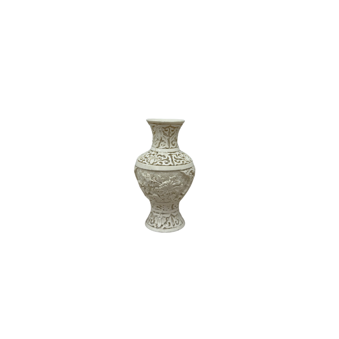 Found White Carved Ivory Vase