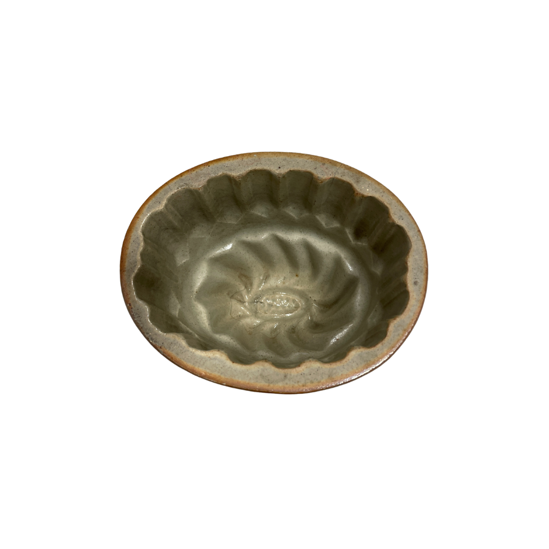 Found Rust-Tone Scalloped Jelly Mould-Small