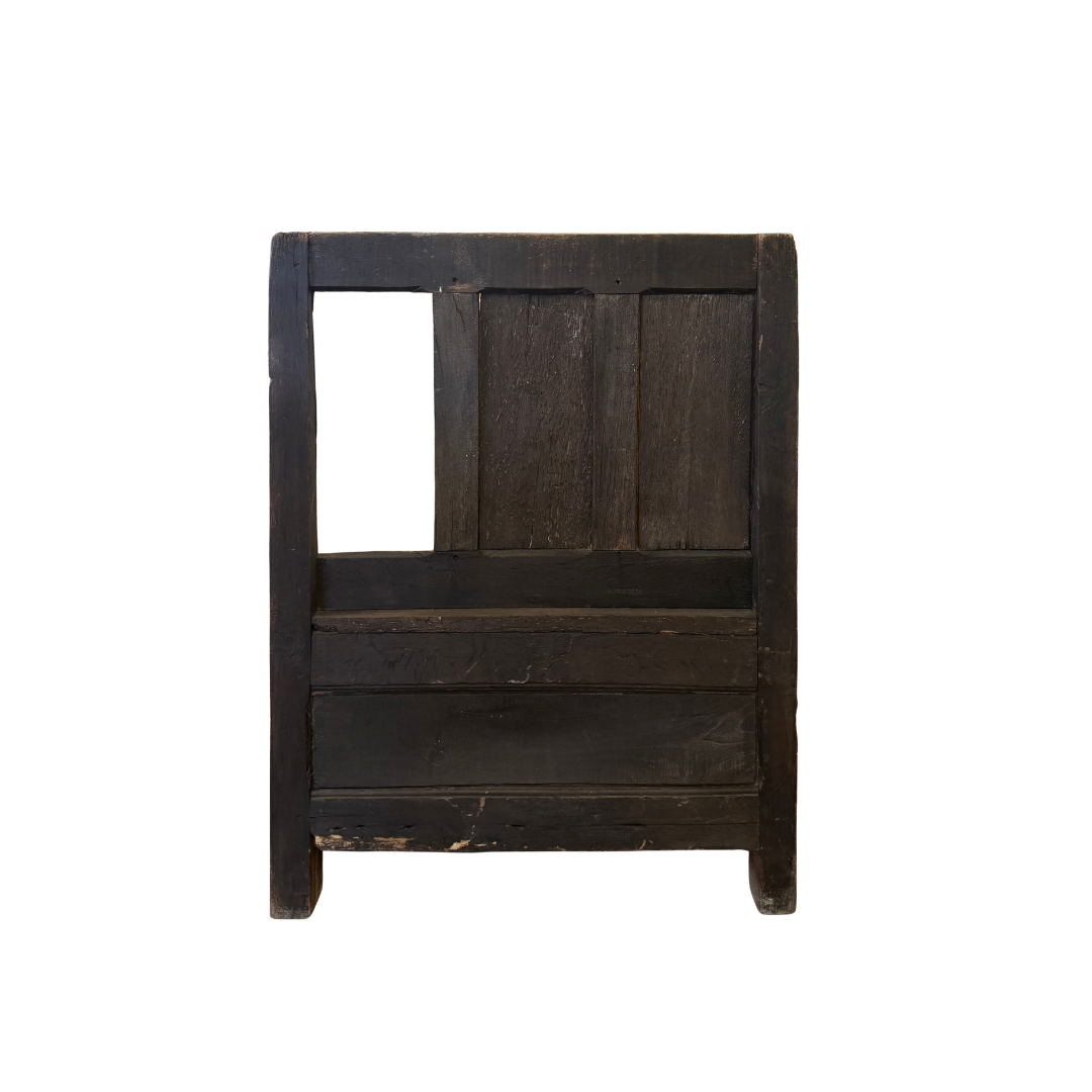 Found Rustic Stained Wood Bench w/ Storage