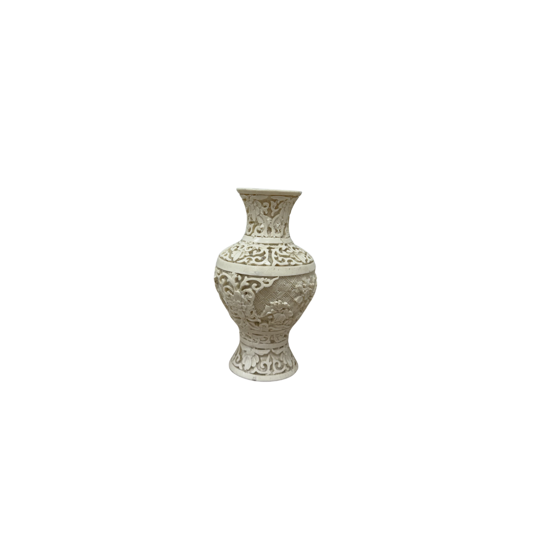 Found White Carved Ivory Vase