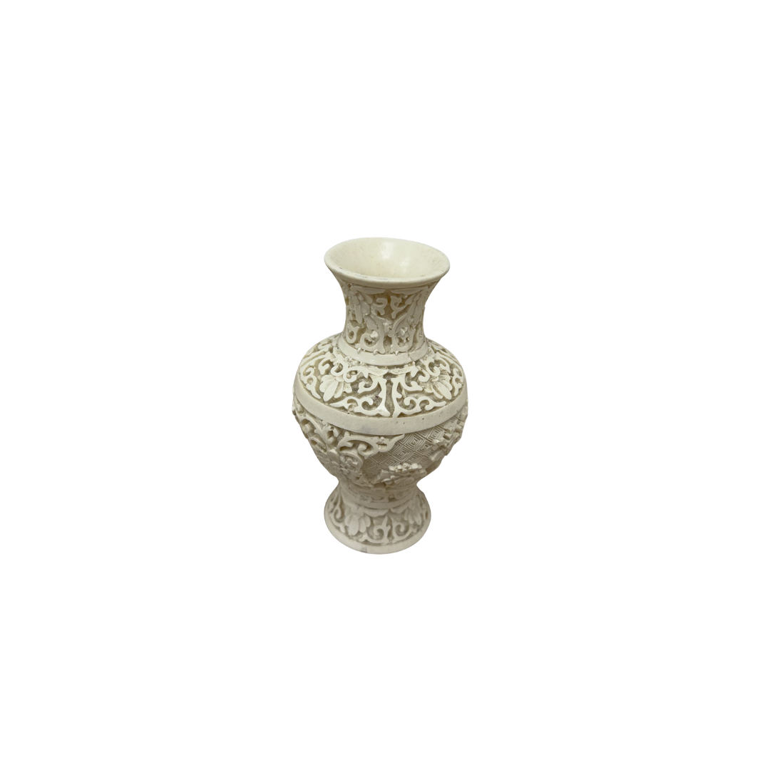 Found White Carved Ivory Vase