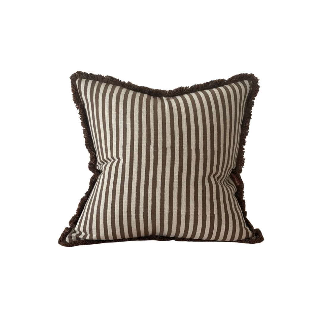 Sadie Brown Striped Pillow