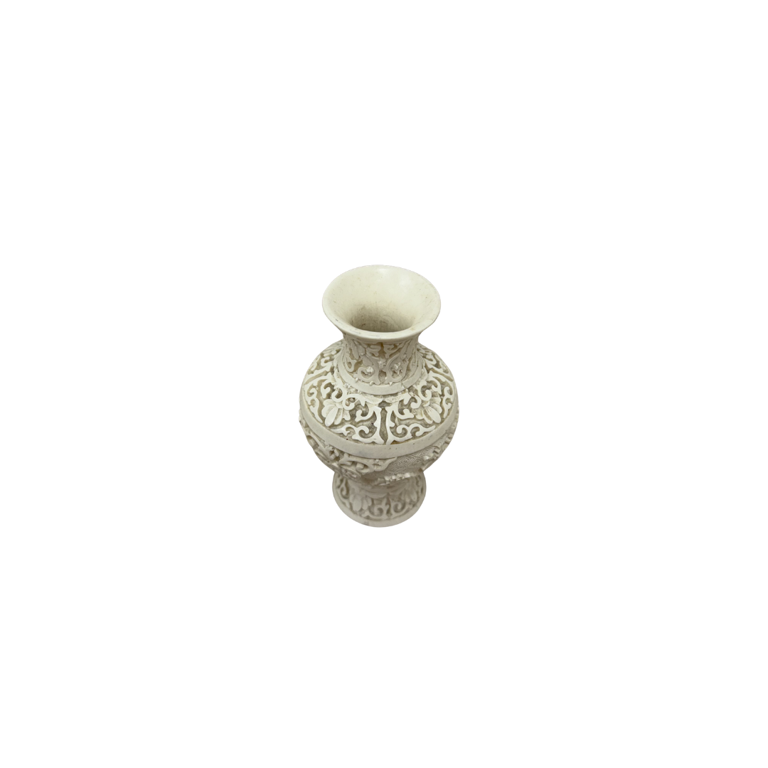 Found White Carved Ivory Vase