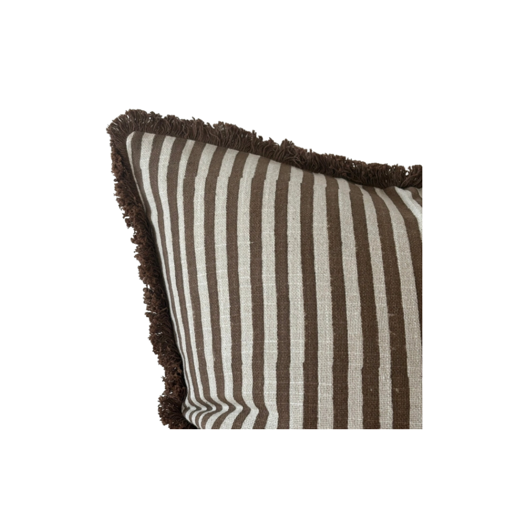 Sadie Brown Striped Pillow
