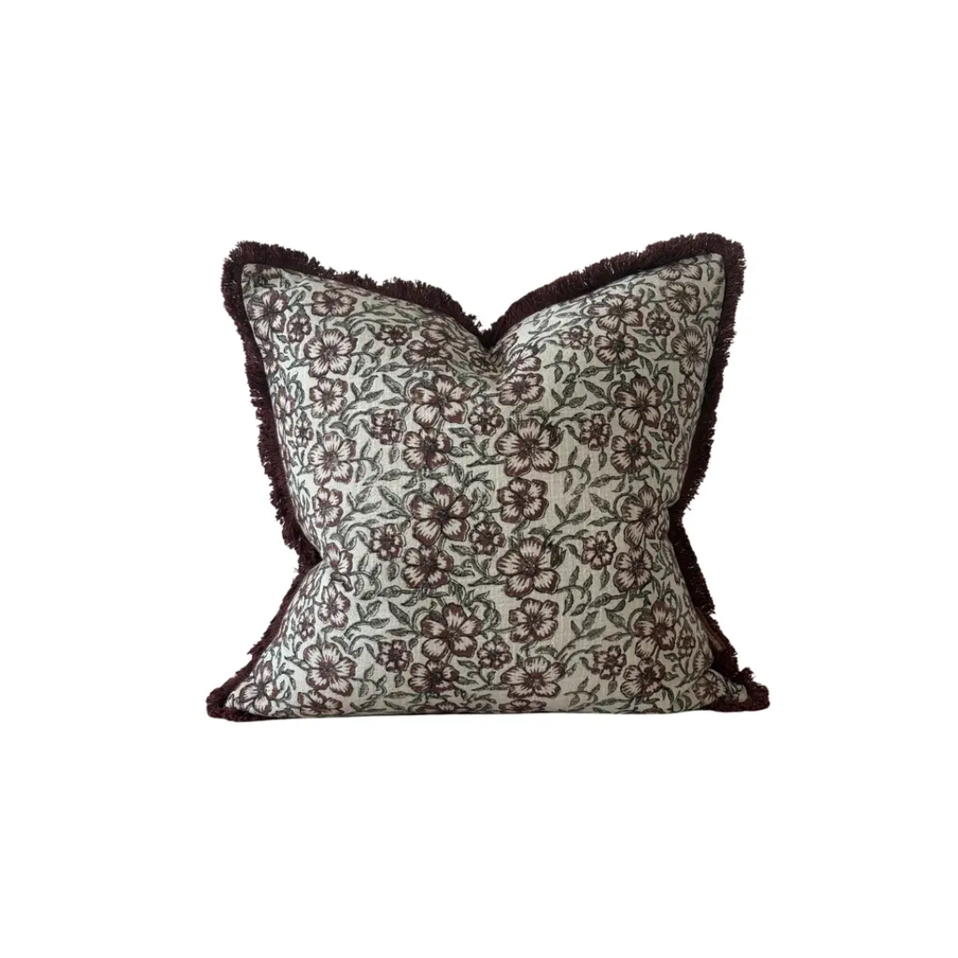 Sadie Burgundy Floral Pillow