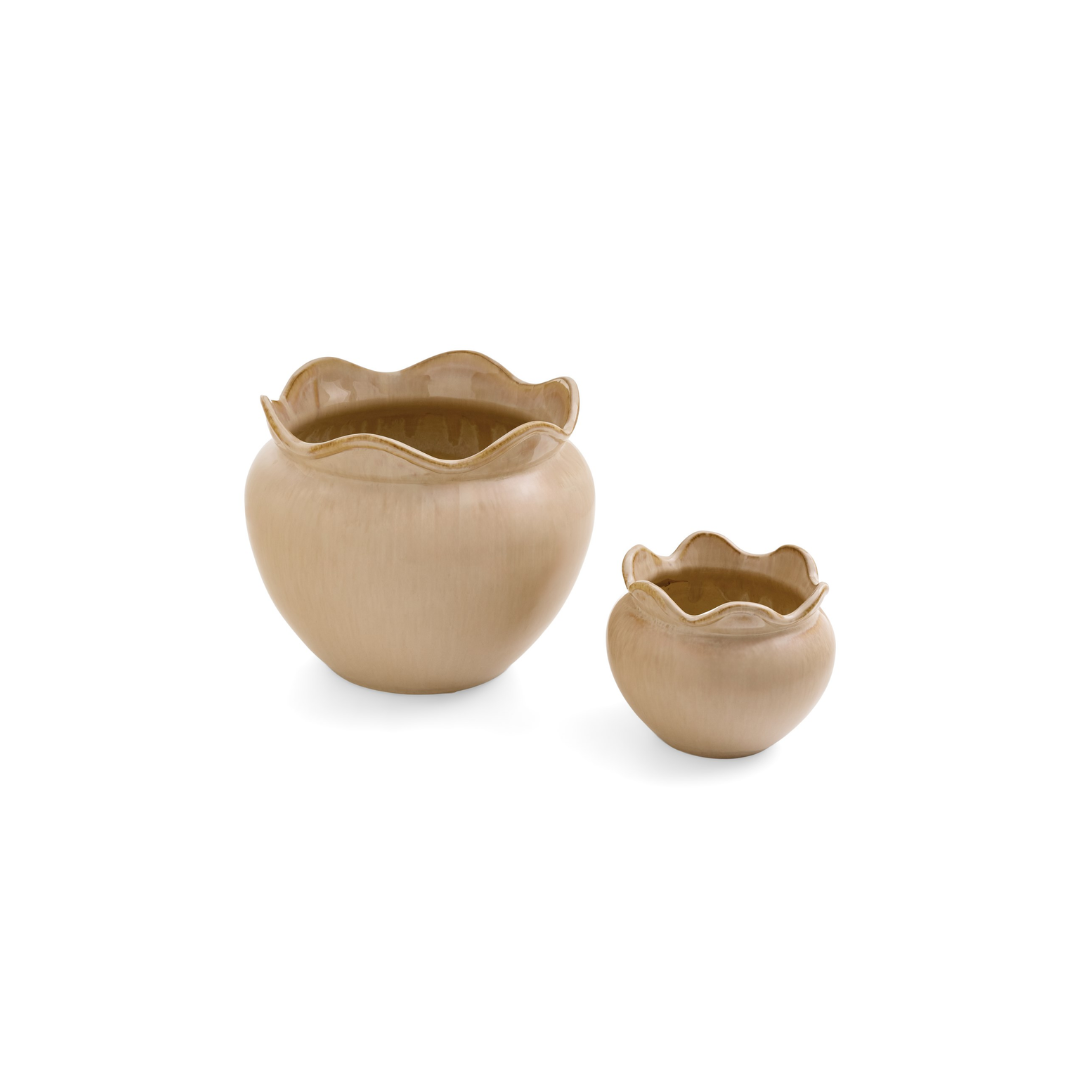Clay Ruffled Planters