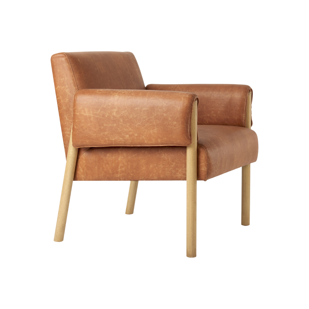 Ashton Accent Chair in Brown Faux Leather