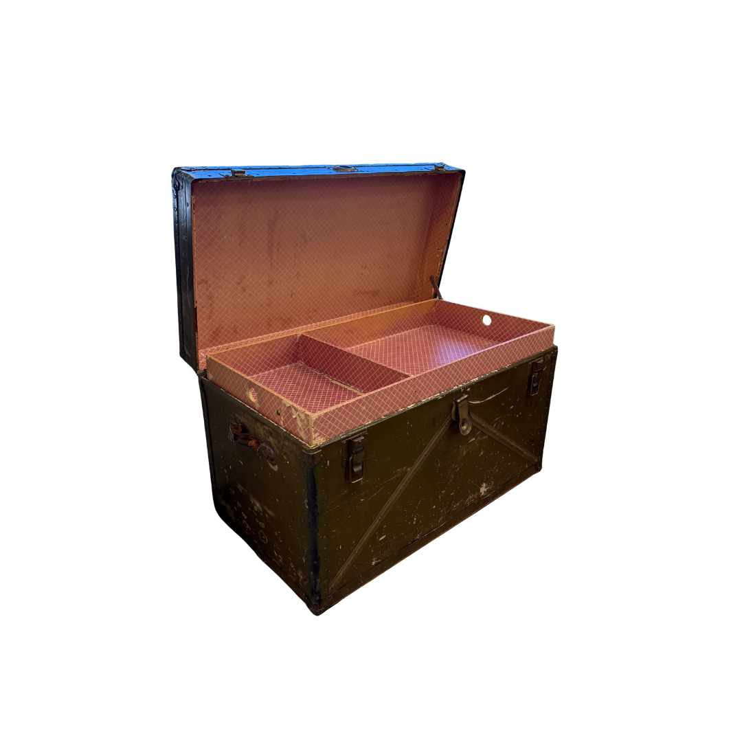 Found Pink & Olive Large Trunk Chest