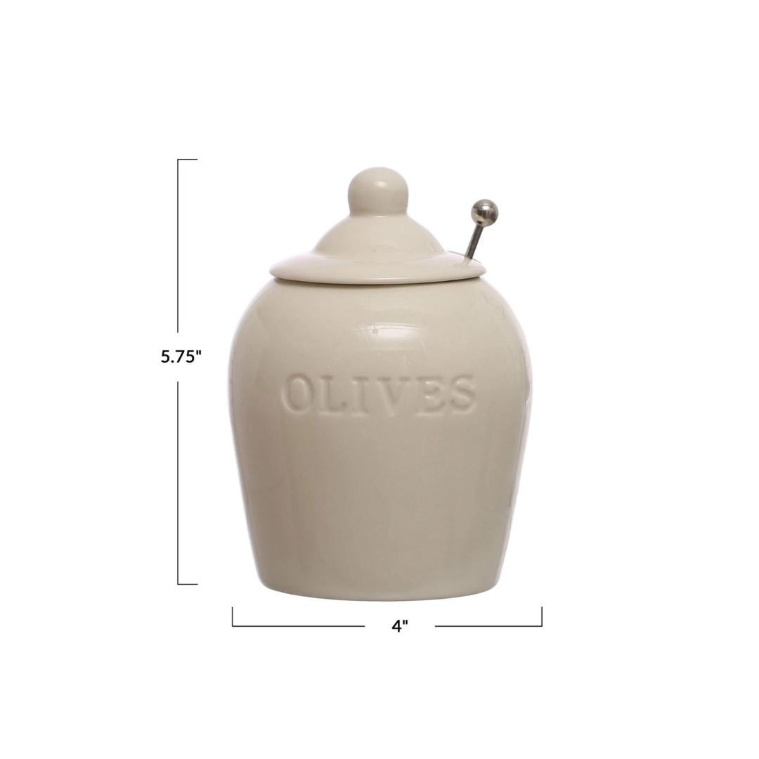 Olive Jar with Spoon