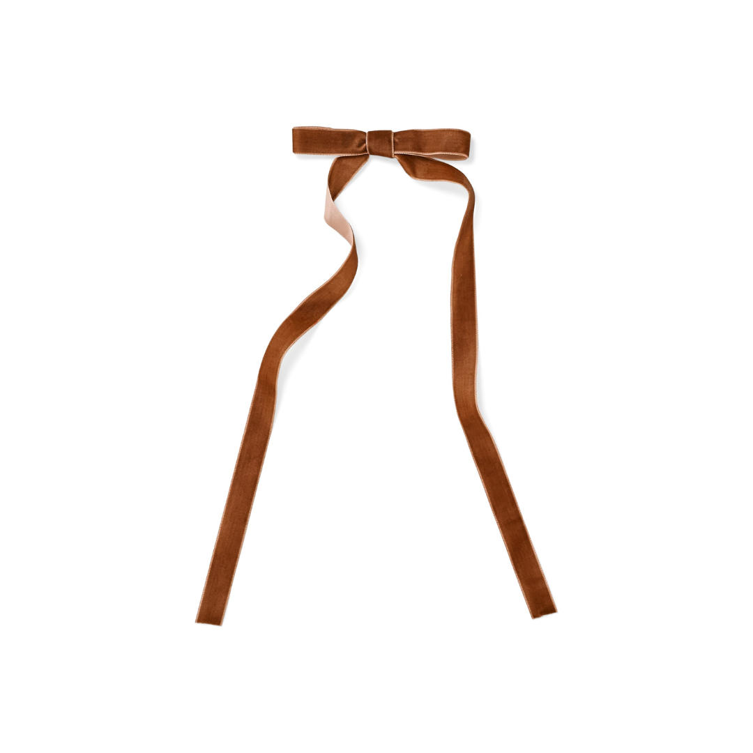 Brown Velvet Bow Clip