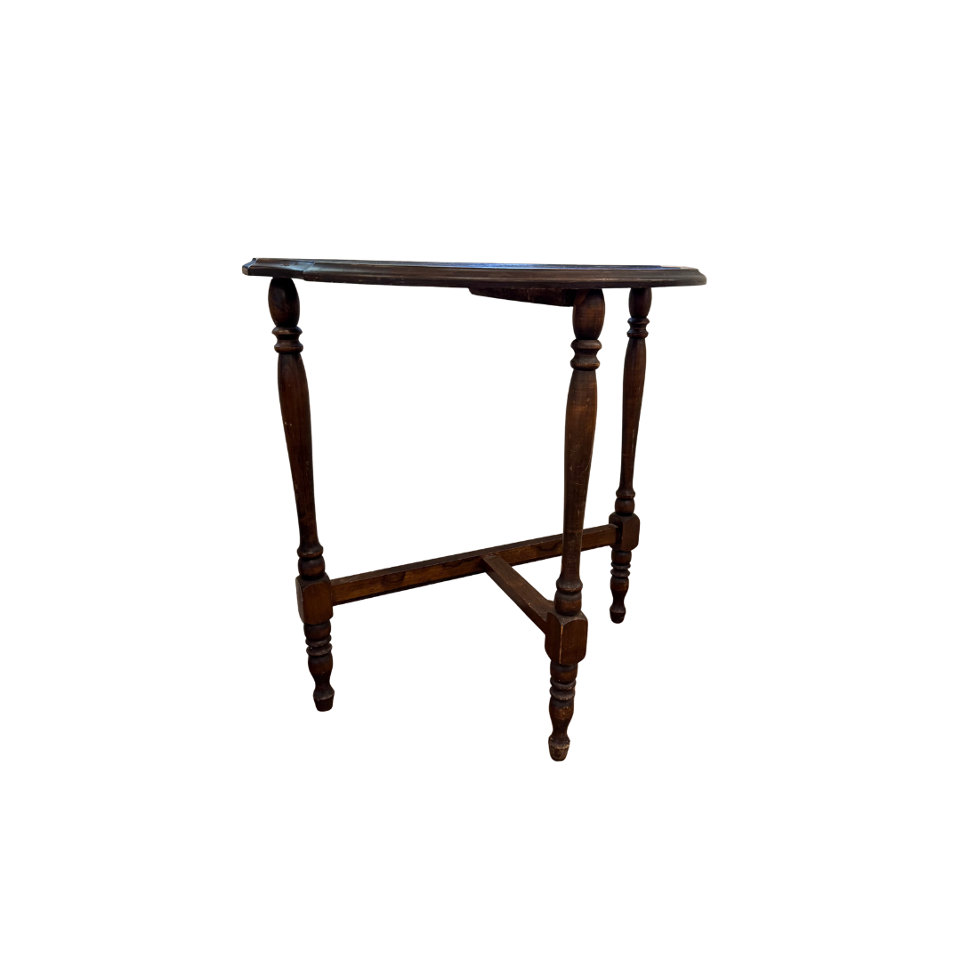 Found Half Moon Bobbin Leg Table