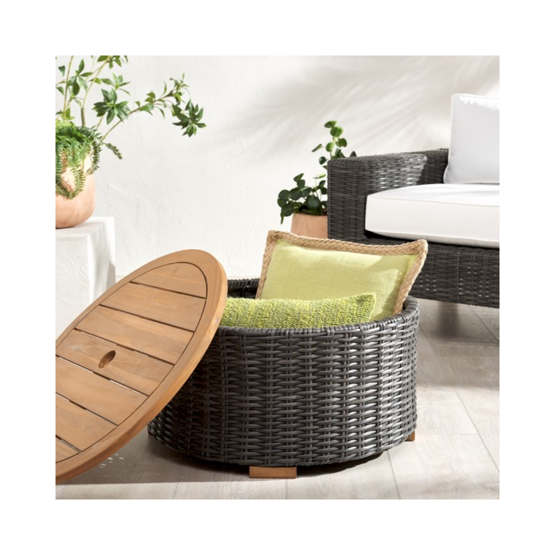 Anguilla Wicker Storage Outdoor Coffee Table