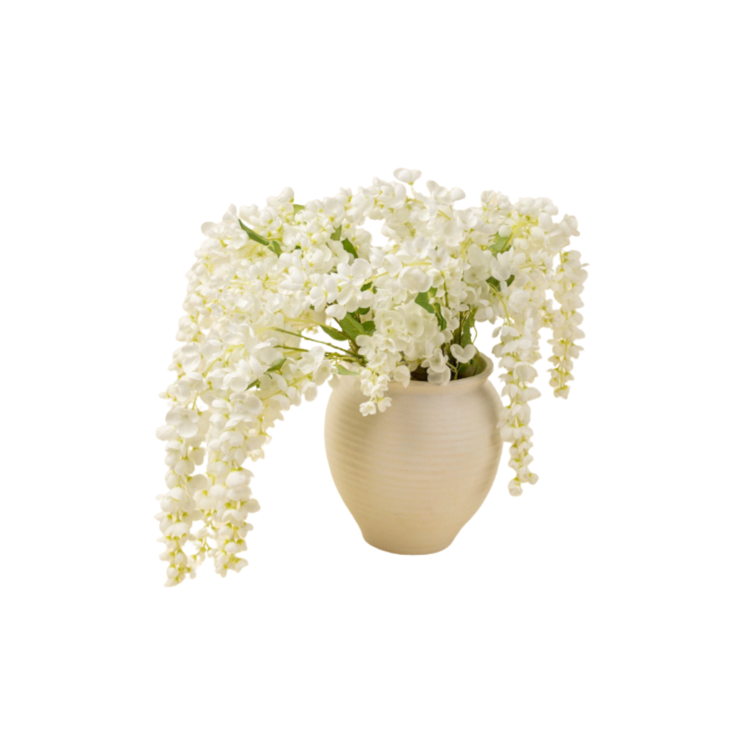 White Wisteria Faux Stem
