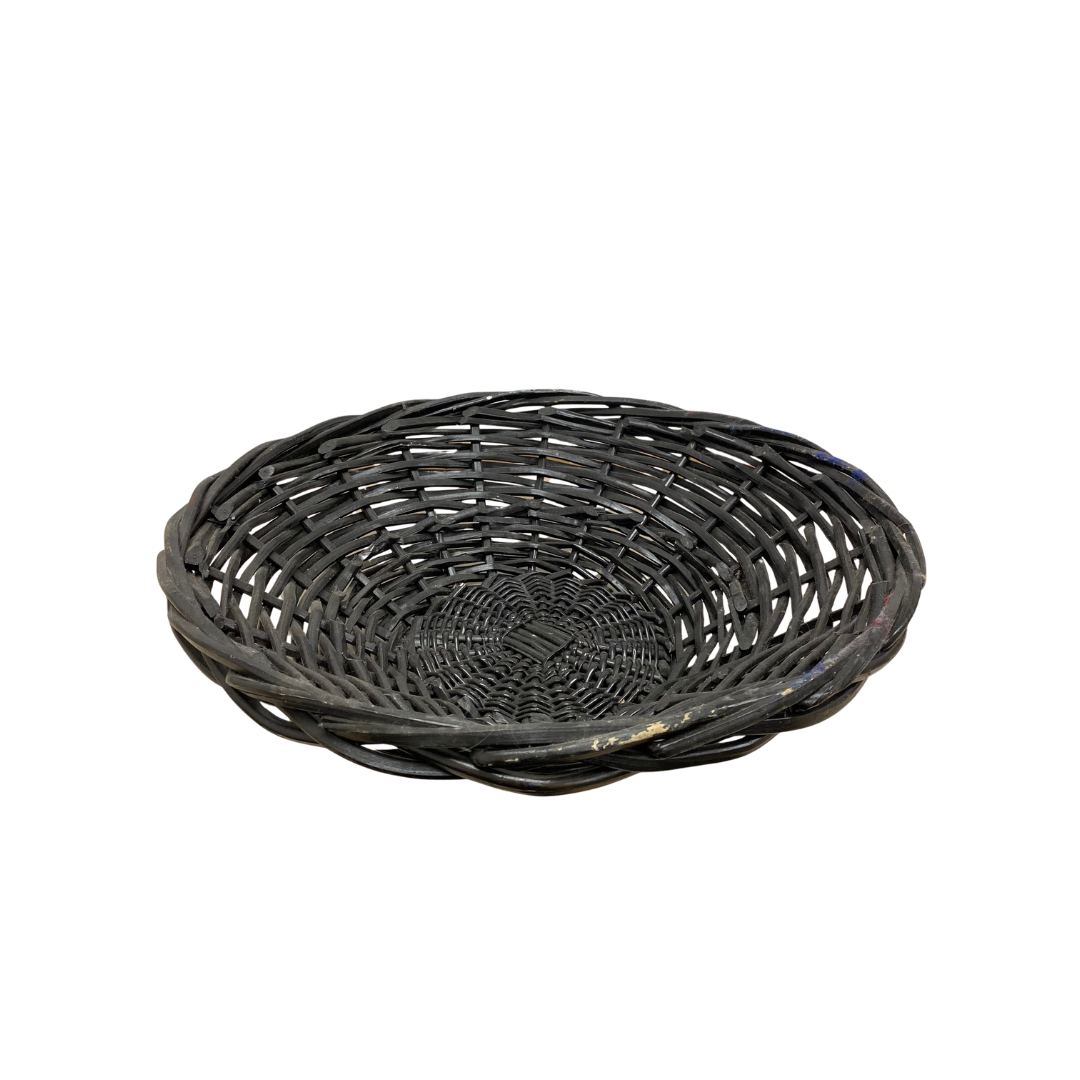 Found  Black Woven Wicker Basket