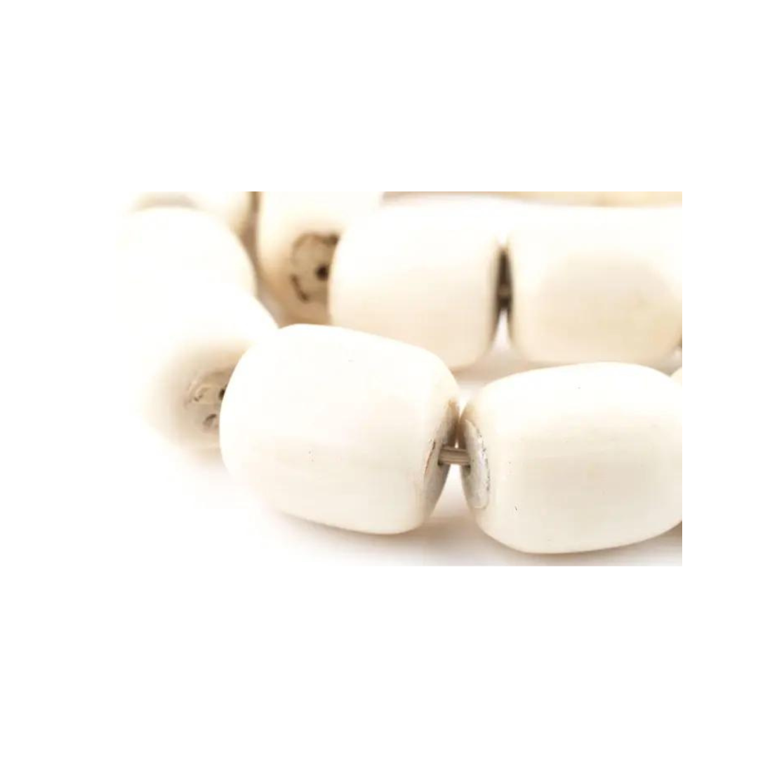 Barrel Polished Bone Beads