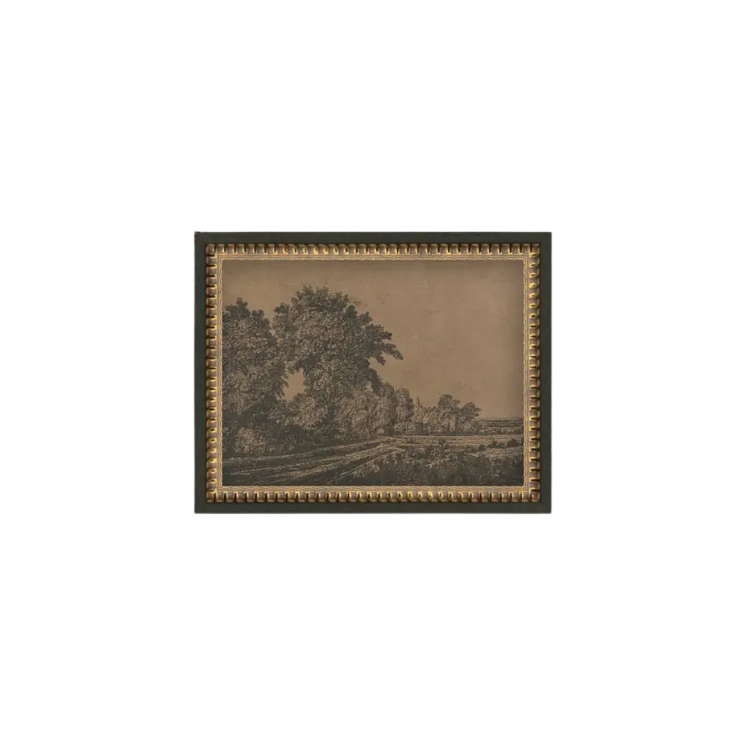 Corn Field Etching Framed Print