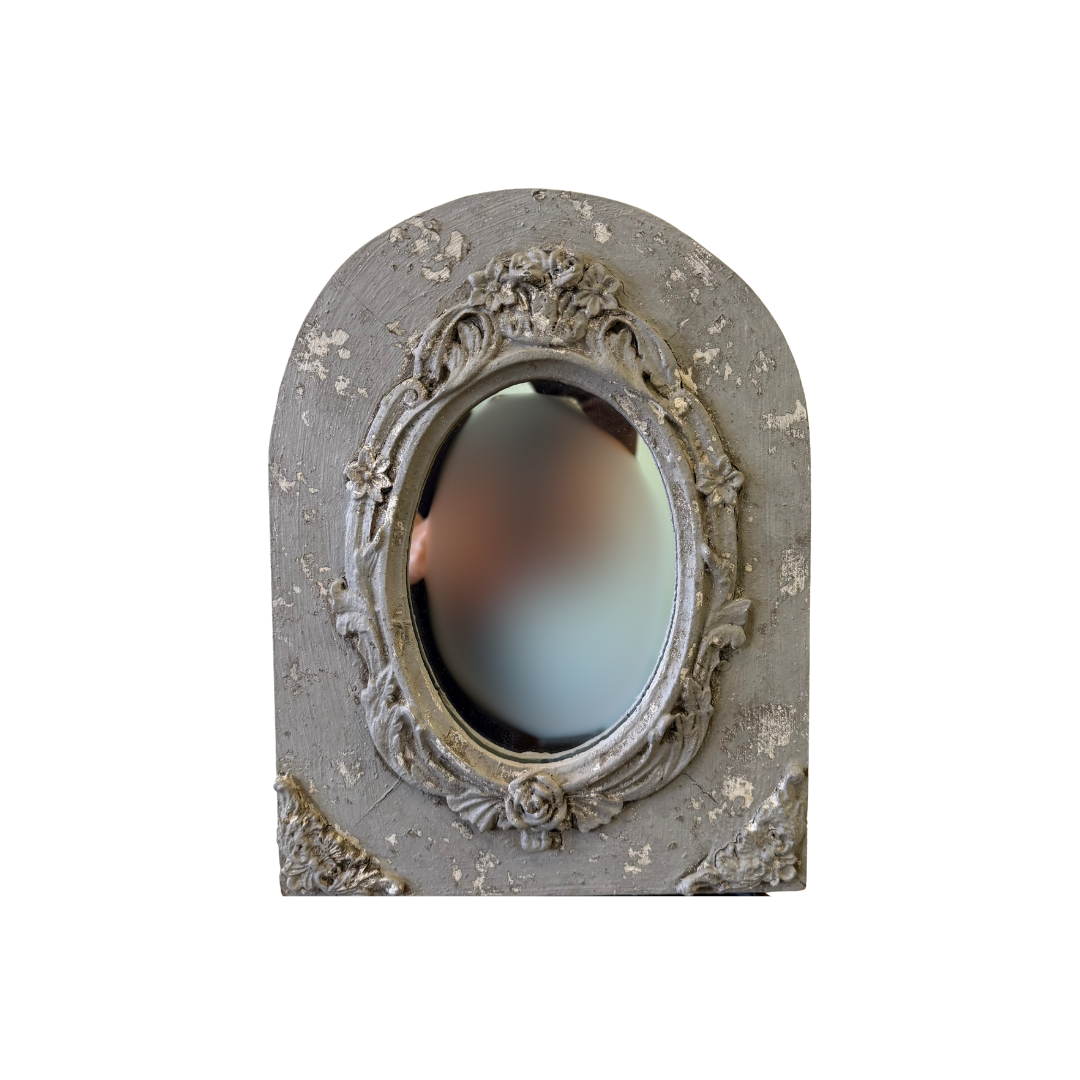 Found Arched Carved Mirror