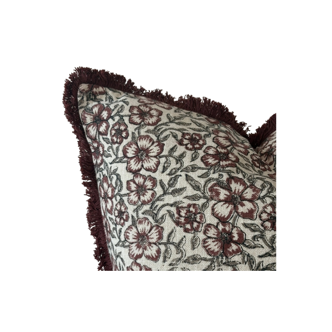 Sadie Burgundy Floral Pillow