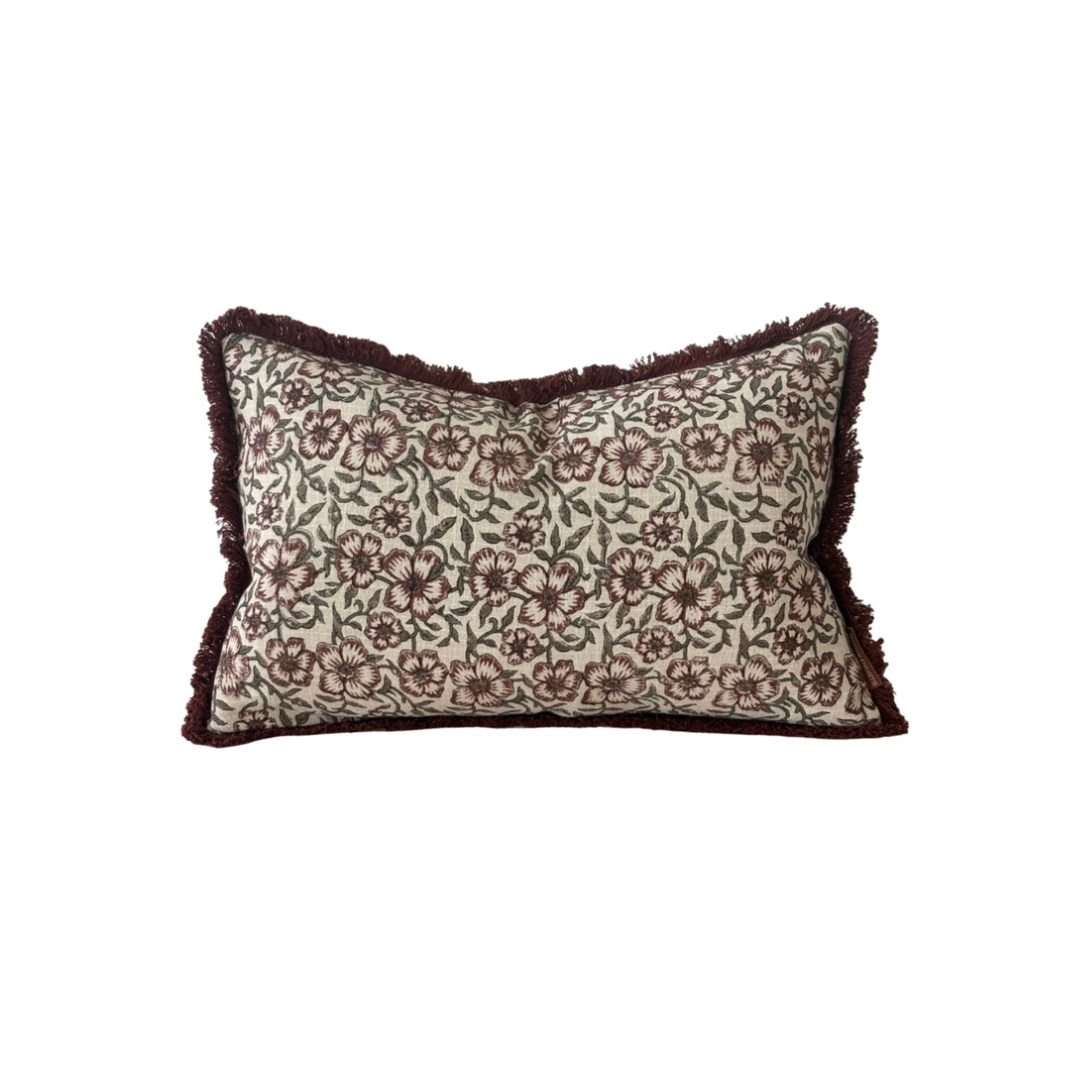 Sadie Burgundy Floral Pillow