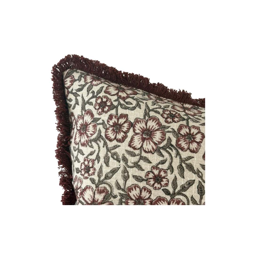 Sadie Burgundy Floral Pillow