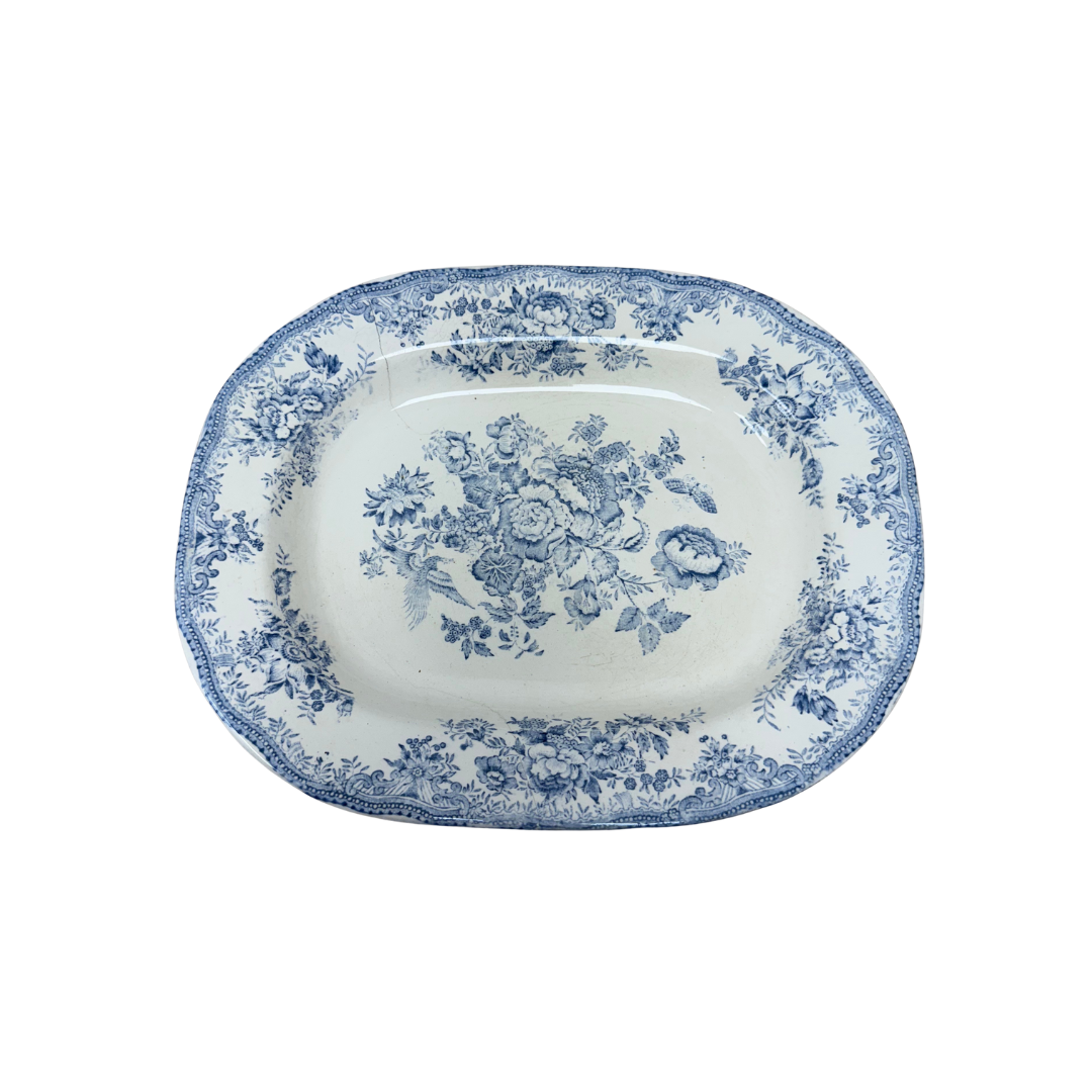 Found Blue Floral Porcelain Plate