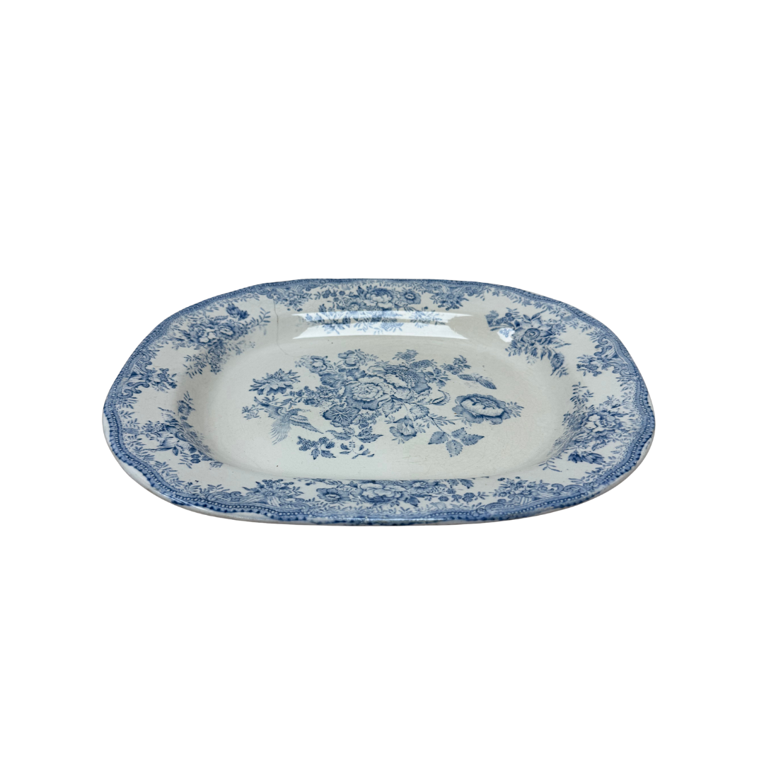 Found Blue Floral Porcelain Plate