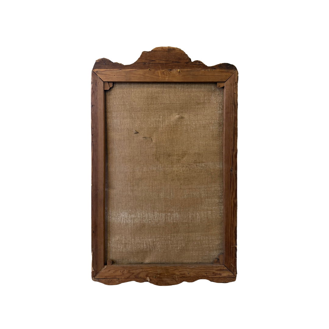Found French Scalloped Rose Bouqet Painting