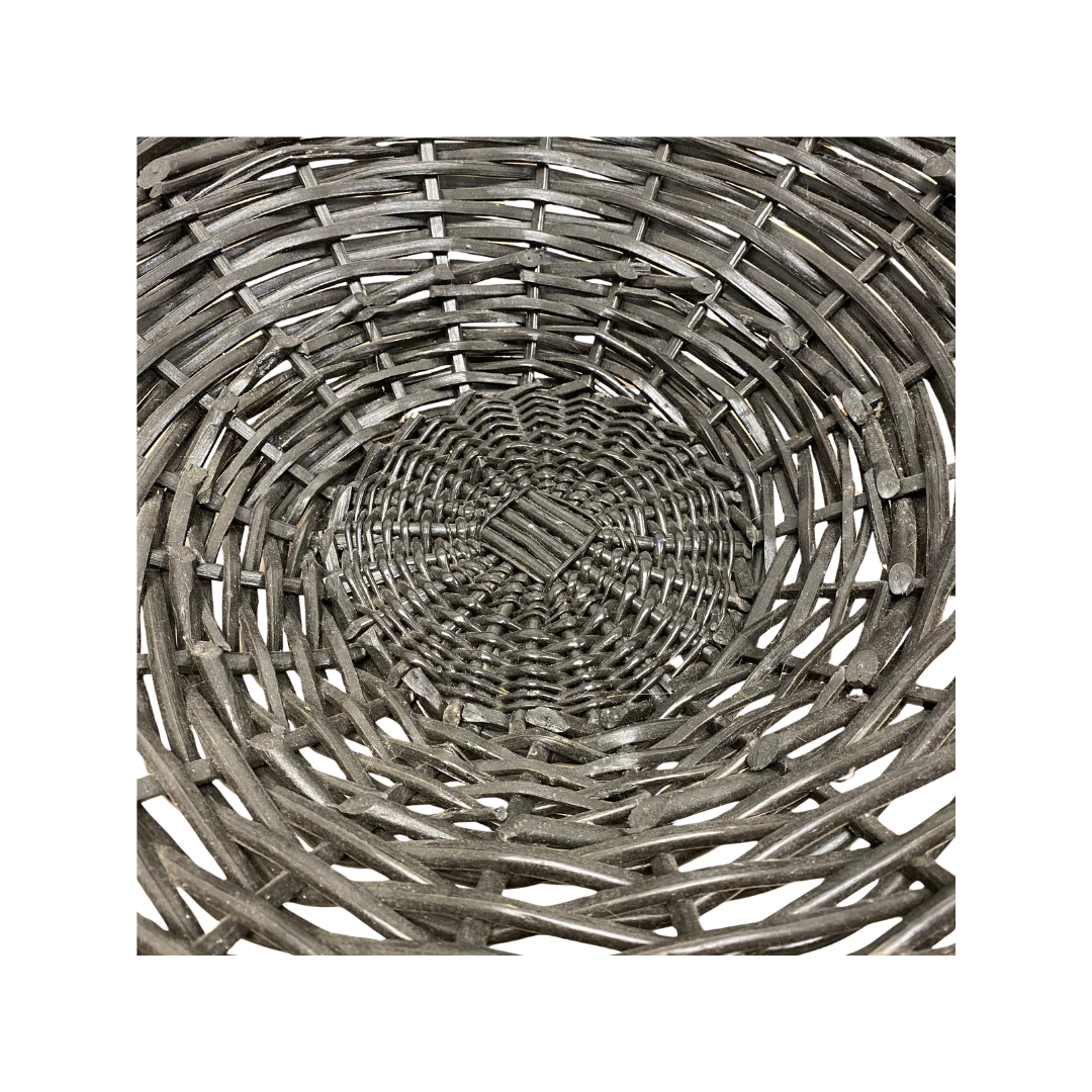 Found  Black Woven Wicker Basket