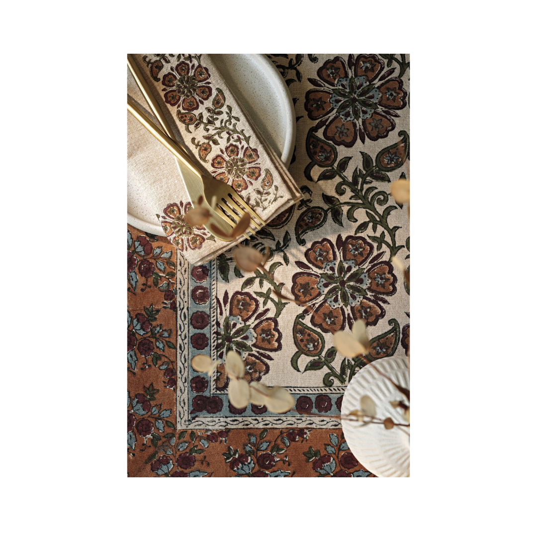 Elysian Block Print Tablecloth