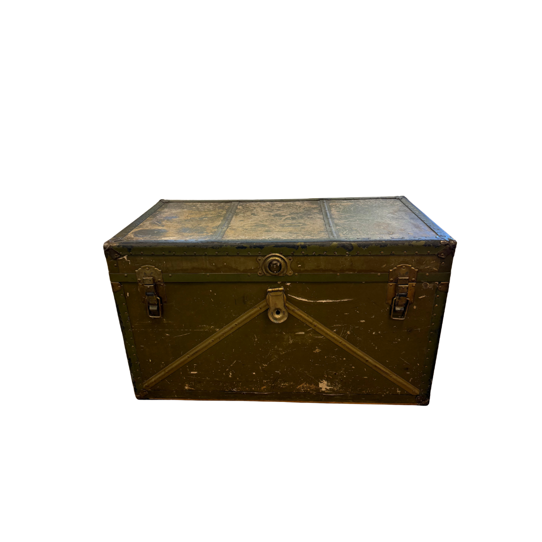 Found Pink & Olive Large Trunk Chest
