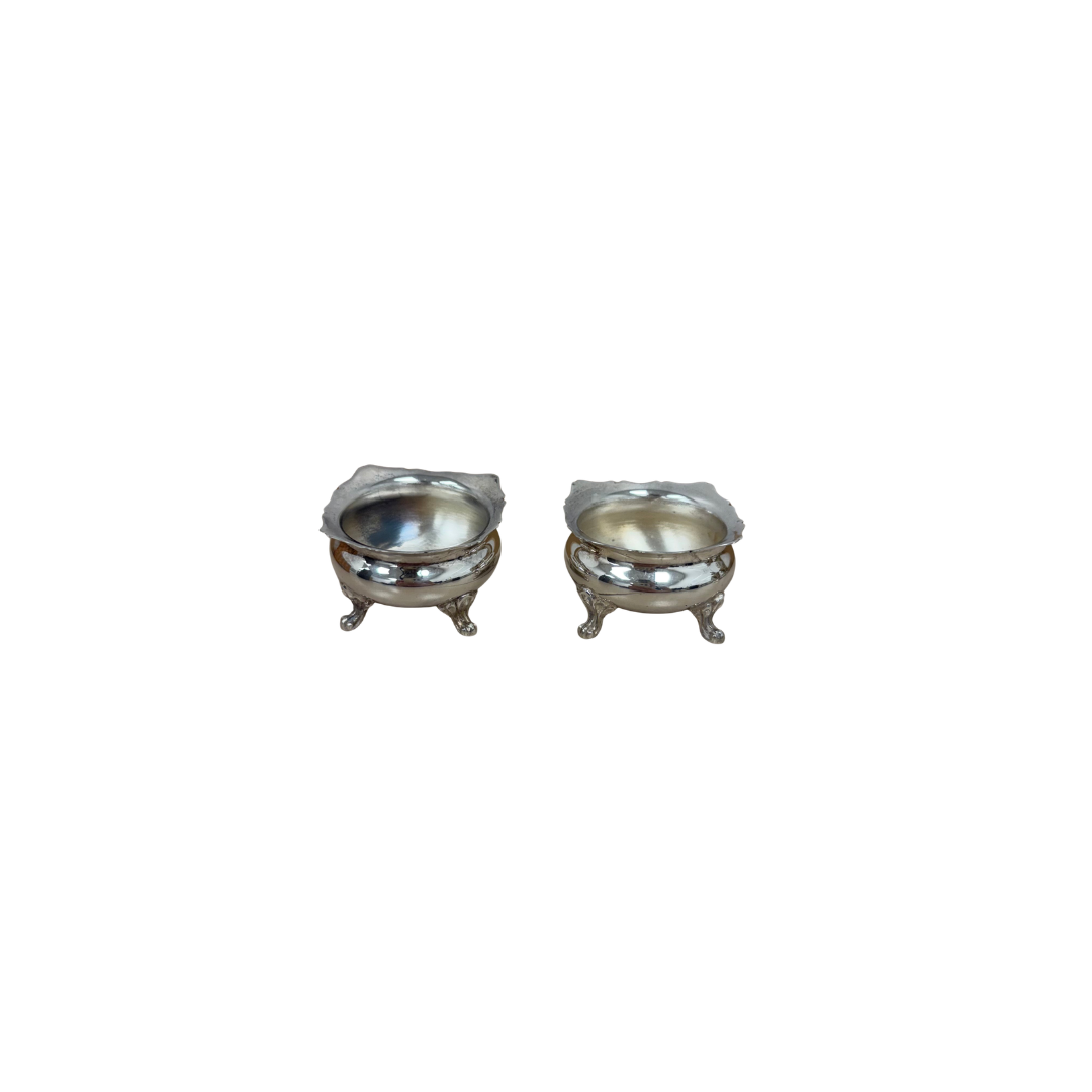 Found Mini S.P Brass Footed Dishes