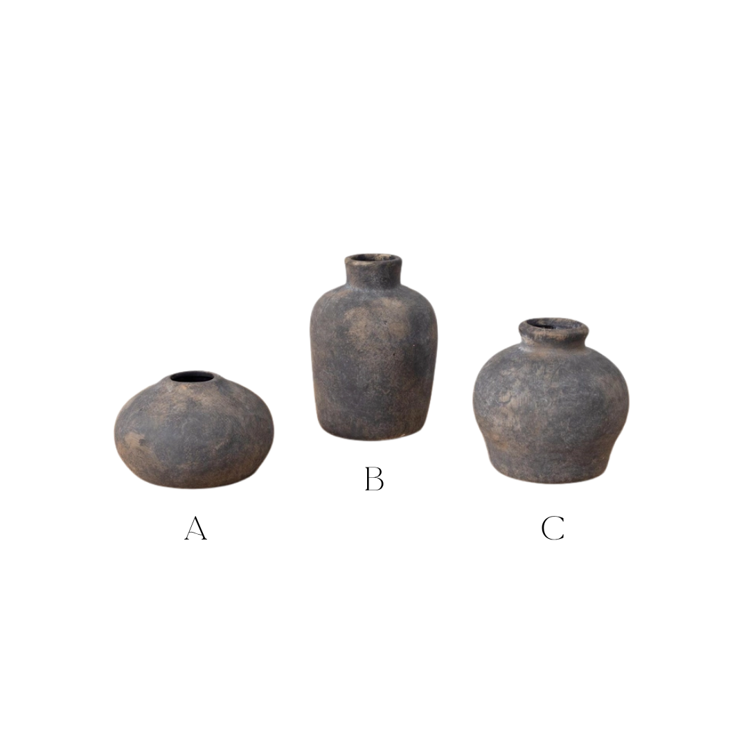 Black Distress Bud Vases