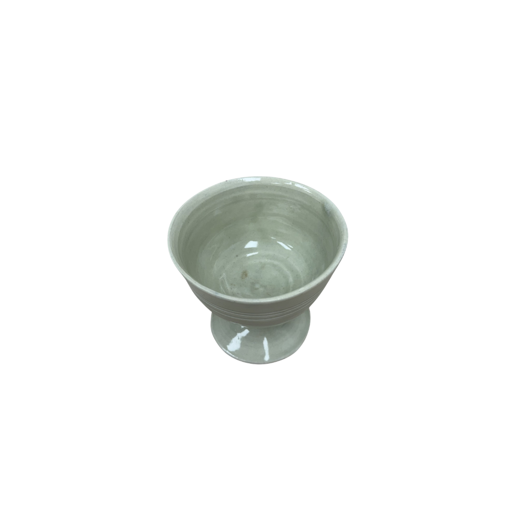 Found Green Pedestal Bowl