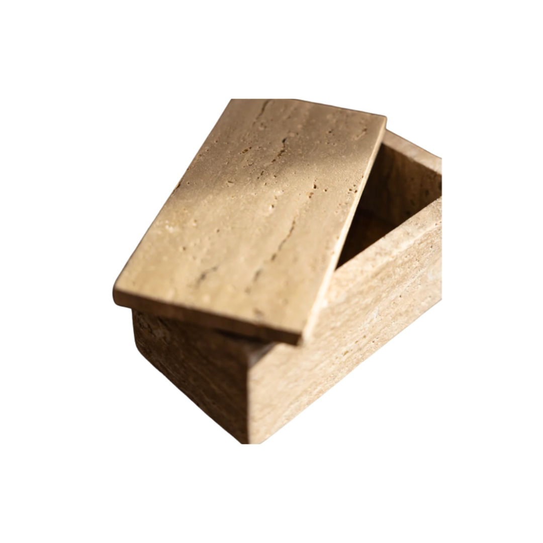 Travertine Lidded Box